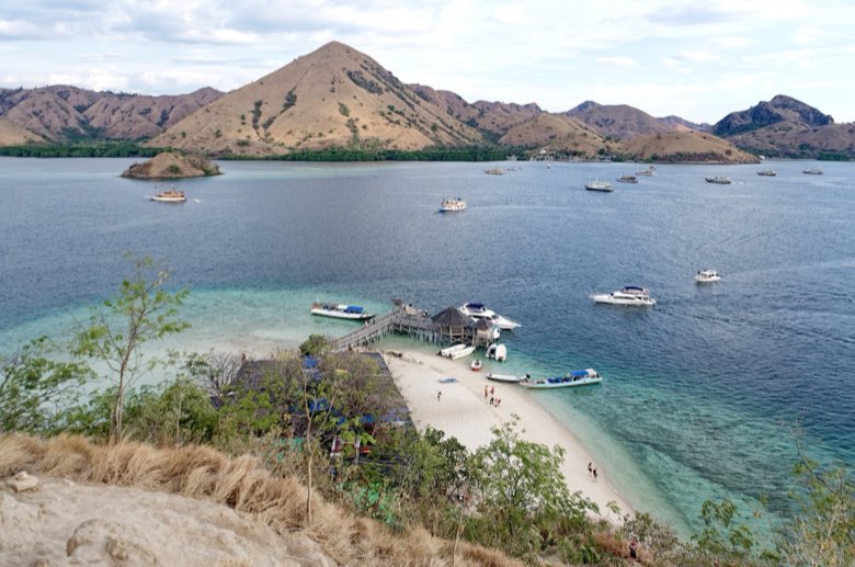 A sandbar and turquoise bay in Komodo National Park.
